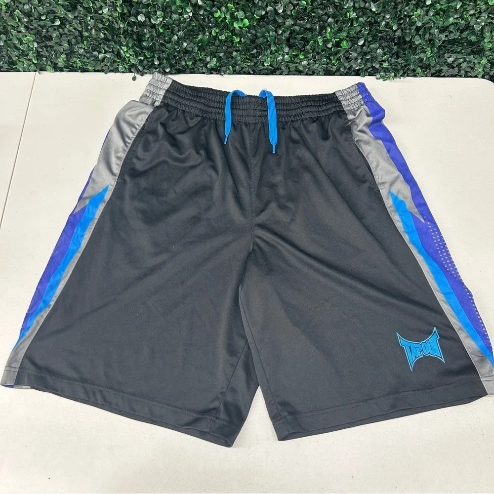 TapOut Men's Black and Blue Athletic Shorts